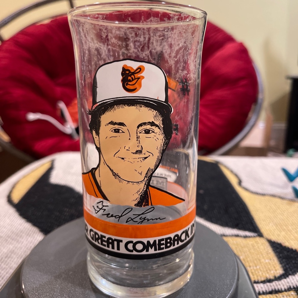 Baltimore Orioles Fred Lynn Great Comebacks Drinking Pint Glass